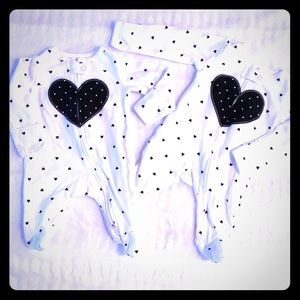 Carter’s Onesies White and Black Hearts